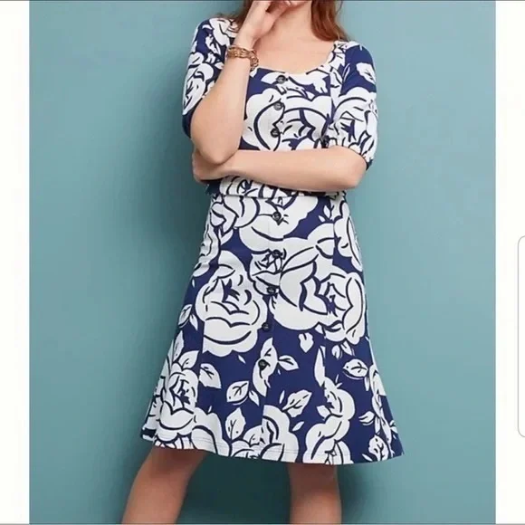 NWOT Anthropologie Maeve Amiens Flounced Skirt Knee Length - Picture 2 of 5